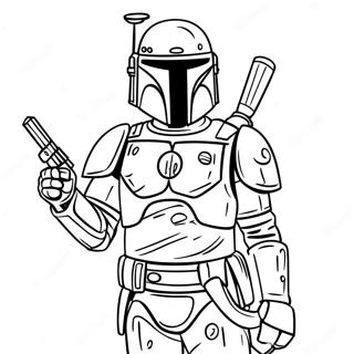 Pagina Para Colorear De Boba Fett Con Blaster 103999-41911