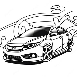 Pagina Para Colorear Del Honda Civic En Movimiento 104434 42251