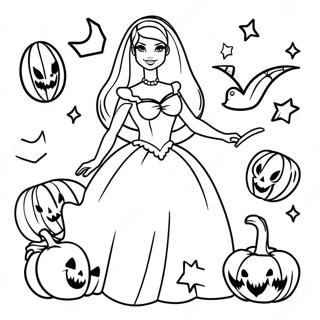 Barbie Halloween Páginas Para Colorear