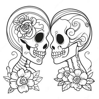 Pagina Para Colorear De Calaveras Goticas De Amor 104790-42517