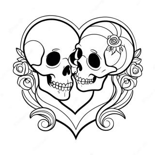 Pagina Para Colorear De Calaveras Goticas De Amor 104790-42518