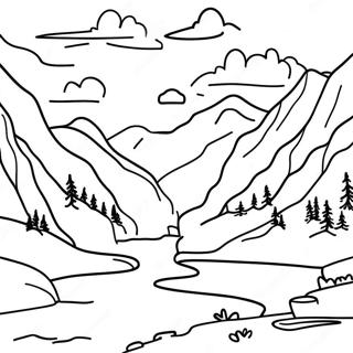 Pagina Para Colorear De Las Majestuosas Montanas Del Parque Nacional 105048 42720