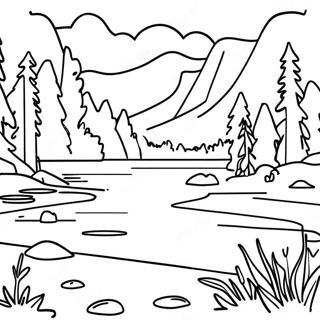 Pagina Para Colorear Del Lago Sereno Del Parque Nacional 105049 42722