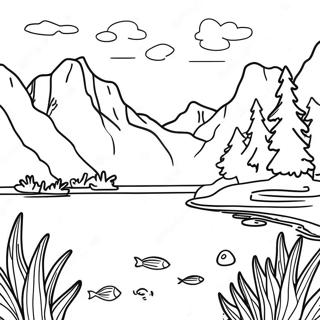 Pagina Para Colorear Del Lago Sereno Del Parque Nacional 105049 42723