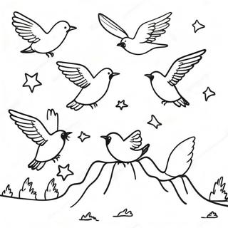 Pagina Para Colorear De Migracion De Aves Coloridas 105253-42890