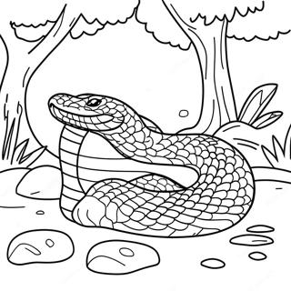 Pagina Para Colorear De Anaconda Realista En La Jungla 105433-43030