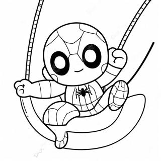 Pagina Para Colorear De Un Lindo Bebe Spiderman Balanceandose 105537-43109