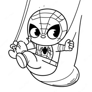 Pagina Para Colorear De Un Lindo Bebe Spiderman Balanceandose 105537 43111