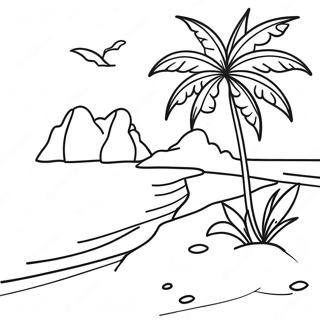 Pagina Para Colorear De La Playa De Una Isla Aislada 105614-43175
