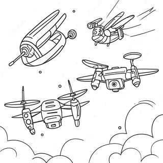 Pagina Para Colorear De Batalla De Dron Asesino Feroz 105693-43244