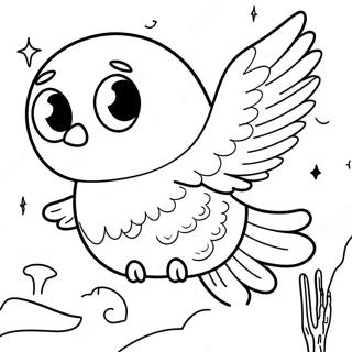 Pagina Para Colorear De Hedwig Volando Por El Cielo Nocturno 105872-43369