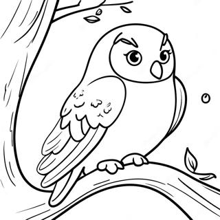 Pagina Para Colorear De Hedwig Posada En Una Rama 105874-43377