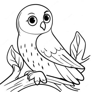 Pagina Para Colorear De Hedwig Posada En Una Rama 105874-43378