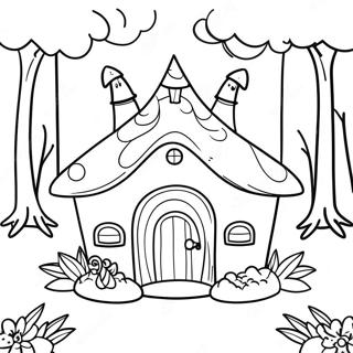 Pagina Para Colorear Del Encantador Hogar De Hadas Del Bosque Encantado 105952 43442