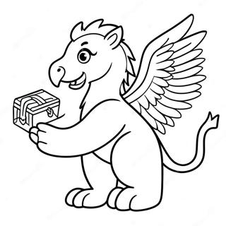 Pagina Para Colorear De Grifo Feroz Protegiendo Su Tesoro 106078-43536