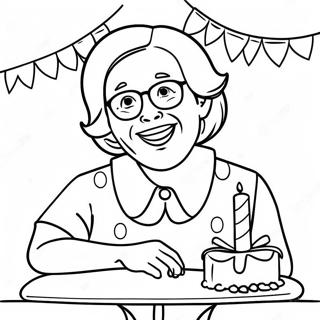 Feliz Cumpleaños Abuela Páginas Para Colorear