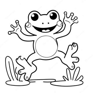 Pagina Para Colorear De Rana Colorida Saltando 106129-43571