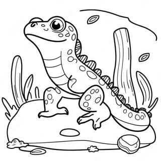 Pagina Para Colorear De Salamandra Detallada En Su Habitat 106131 43577