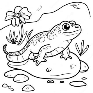 Pagina Para Colorear De Salamandra Detallada En Su Habitat 106131 43578