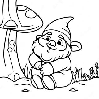 Pagina Para Colorear De Gnomo De Jardin Dormilon Bajo Un Hongo 106184-43624