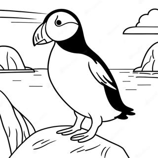 Roca De Puffin Páginas Para Colorear