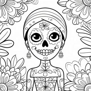 Chica Calavera De Azúcar Gangsta Páginas Para Colorear