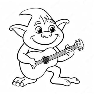 Pagina Para Colorear De Floyd El Troll Tocando La Guitarra 106336-43729