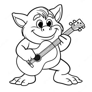 Pagina Para Colorear De Floyd El Troll Tocando La Guitarra 106336-43730