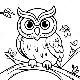 Pagina Para Colorear De Buho Sabio Sentado En Una Rama 106390-43784