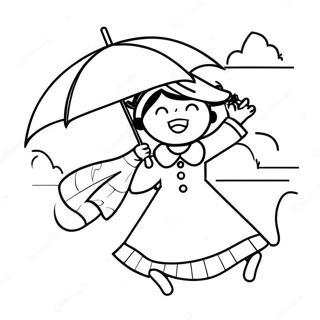 Pagina Para Colorear De Mary Poppins Volando Con Paraguas 106490-43851