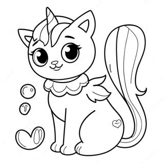 Gato Unicornio Sirena Páginas Para Colorear