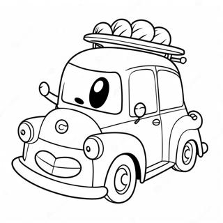 Pagina Para Colorear De Coche De Dibujos Animados Lindo 107154-44373