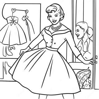 Pagina Para Colorear De Moda Retro De Los Anos 50 107308-44503