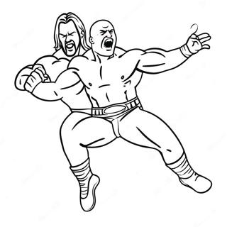 Pagina Para Colorear De Luchador De Wwe Saltando Sobre El Oponente 107332-44515