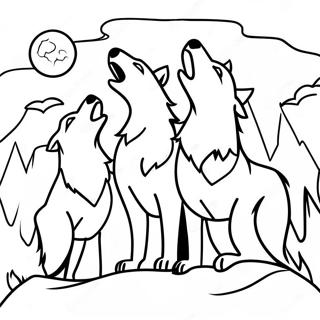 Pagina Para Colorear De Lobos Madereros Aullando Bajo La Luna 107463-44622