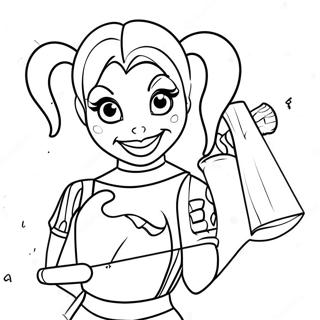 Pagina Para Colorear De Harley Quinn Con Su Martillo 107669-44788