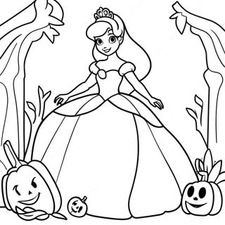 Halloween De Princesas Disney Páginas Para Colorear