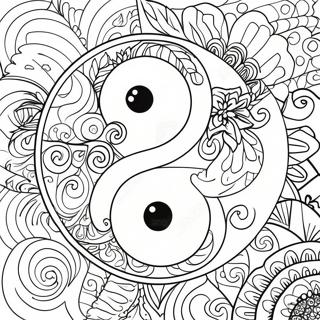 Yin Yang Páginas Para Colorear