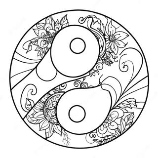 Pagina Para Colorear De Yin Yang Con Elementos De La Naturaleza 108362-45320