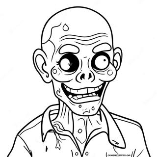 Pagina Para Colorear De Un Zombie Ingenioso De Humor Oscuro 108465 45403