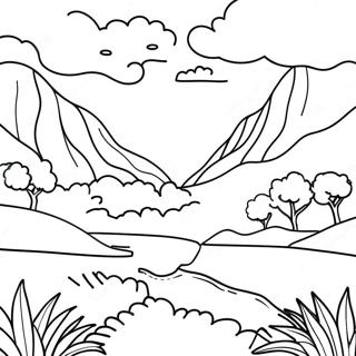 Pagina Para Colorear De Un Paisaje Colorido Colombiano 108643-45533