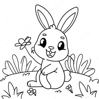 Pagina Para Colorear De Conejito Soleado Jugueton Con Flores 108748-45618