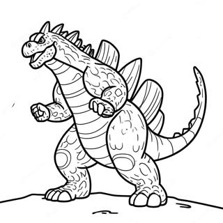 Pagina Para Colorear De Godzilla Feroz En Accion 109468-46238