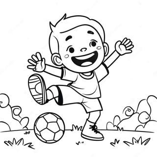 Pagina Para Colorear De Un Nino Negro Feliz Jugando Futbol 109520-46278