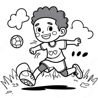 Pagina Para Colorear De Un Nino Negro Feliz Jugando Futbol 109520-46279