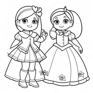 Mal Y Evie En Trajes Coloridos Pagina Para Colorear 109596-46337