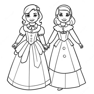 Mal Y Evie En Trajes Coloridos Pagina Para Colorear 109596-46338