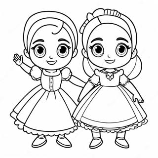 Mal Y Evie En Trajes Coloridos Pagina Para Colorear 109596-46340