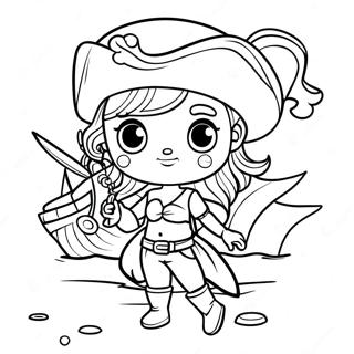 Uma Con Accesorios De Pirata Pagina Para Colorear 109597-46344