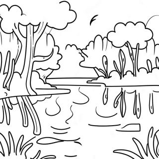 Pagina Para Colorear De La Escena Vibrante Del Pantano De Luisiana 109673 46400